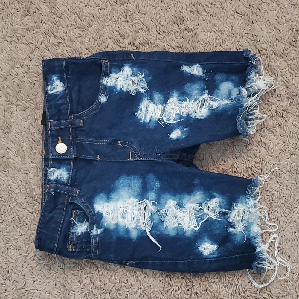 Boys Custom Distressed Denim Shorts